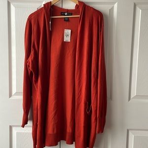 NWT Ashley Stewart Hooded Open Cardigan with pockets
